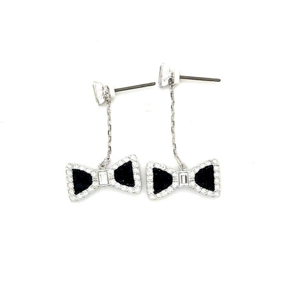 Swarovski Designer Bow Dangle Earrings - Picture 1 of 7